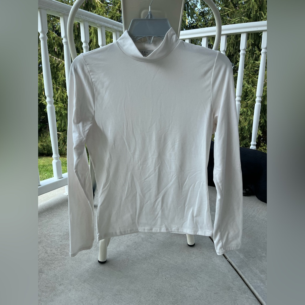 White Mock Neck